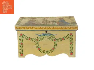 Dekorativ trææske med håndmalet motiv (str. 23,5x14 cm)