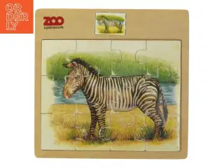 Zebra træpuslespil fra Zoo København (str. 12 brikker)
