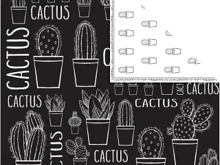Designpapir med Kaktusmotiv, 180 g, 5 ark