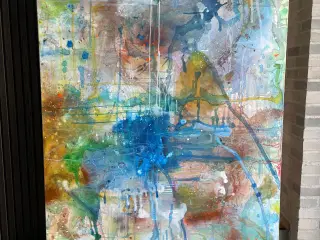 Stort maleri 130x180 cm, Kivie Jespersen 