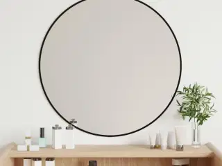 Vægspejl Ø 60 cm rundt sort