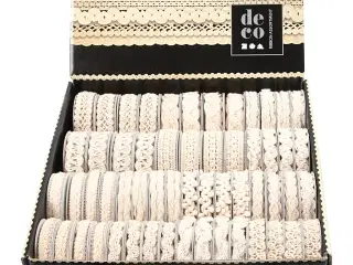 Dekorationsbånd, B: 6-18 mm, creme, 56x0.90m/ 1 pk.