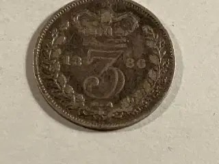 Three Pence 1886 England