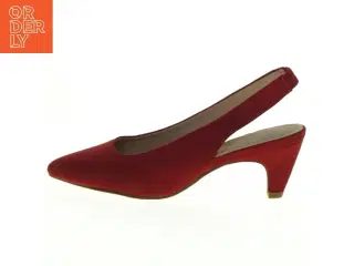Røde ruskindspumps (str. 38)