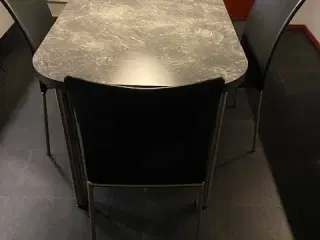 4 Skovby stole, læder sort og bord