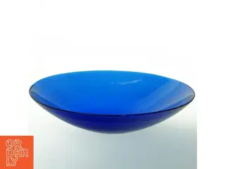 Blå glas skål (str. Ø. 39 cm)