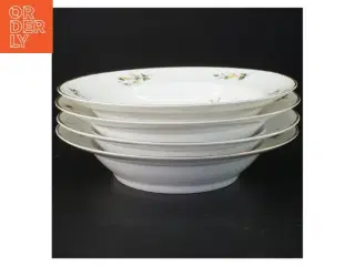Porcelænsskååle med blomsterdekoration (str. Ø 23 cm)