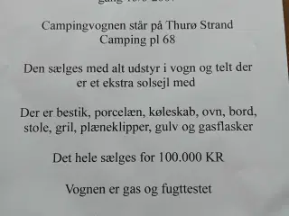 Campingvogn med alt tilbehør 