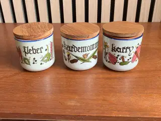 Knabstrup Krydderikrukker med trælåg