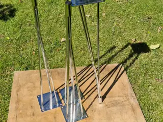 4 Bordben i stål 70 cm 