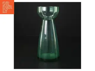 Grøn glasvase (str. H 18 cm, ø 8 cm)