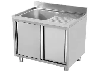 Stålbord med vask – B1000 x D700 x H850 mm 