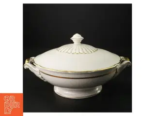 Porcelæns suppe terrin med låg og håndtag fra KPM (str. 21,5 cm i diameter)