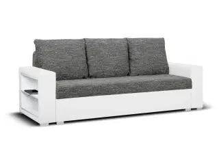 HUBERTUS1  3-per. sofa med sovefunktion Sort / hvid