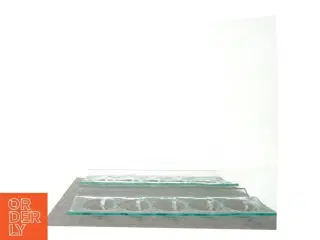 2 Glasfade med  5 rum til  fx is-kugler fra Carte d'Or (str. 34 x 15 x 3 cm)