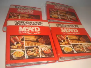 FAMILIE JOURNALENS RETRO OPSKRIFTSBØGER 1-4 incl, 