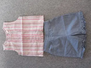 Sød bluse og shorts til pige str. 86