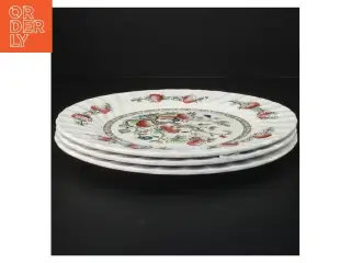 Dekorative tallerkener fra Staffordshire (str. Ø. 26 cm. 3 stykker)