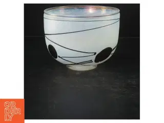 Kosta Boda B. Vallien Atelje håndmalet glas skål. (str. Ø. 16 cm)