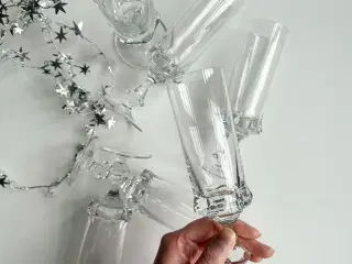 Champagnefløjter af krystal, 6 stk samlet