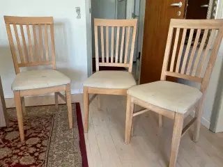 Spisebordsstole i massiv eg 6 stk