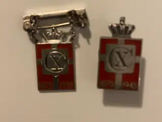 Georg jensen Kongemærke Sterlingsølv og rød ema