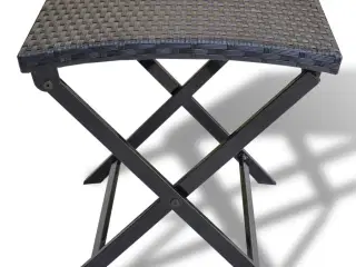 Foldbar skammel polyrattan sort