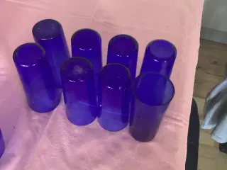 Koboltblå glas 4 forskellige ialt 22stk