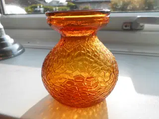 Blomsterløgs vase- Ravfarvet Hyacint glas  