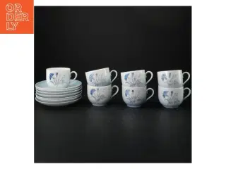 Dementer blå kornblomst Porcelænskopper og tallerkener fra B&G (str. Ø. 14 cm. h. 6 cm ø. 7 cm)