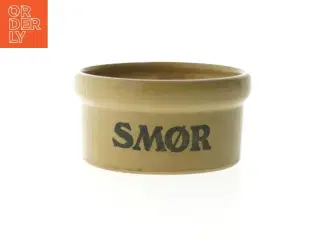 Smørkrukke i keramik (str. Ø. 13 cm)