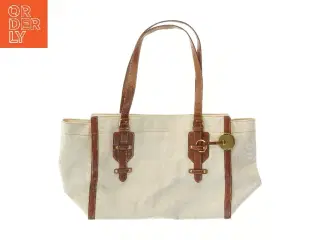 Hvid canvas skuldertaske fra Etienne Aigner (str. 48x27 cm)