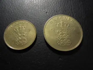 1 og 2 kroner 1959 møntskær