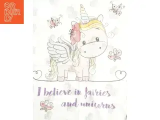 Barnesengelinned med enhjørning (str. 88 x 62 cm 42 x 37 cm)