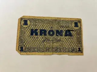 1 Krona Iceland 1941 - Very bad condition