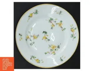 Porcelænstallerkener med blomstermotiv (str. Ø 16 cm)