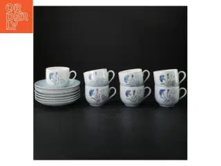 Dementer blå kornblomst Porcelænsservice med blåt mønster, Demeter fra B&G (str. Ø. 14 cm. h 6 cm ø 7 cm)