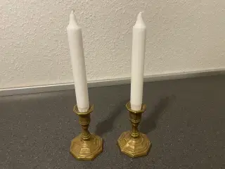 2 Lysestager af kraftigt messing