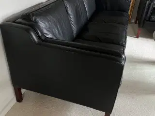Lædersofaer 3 + 2 Stouby sort læder