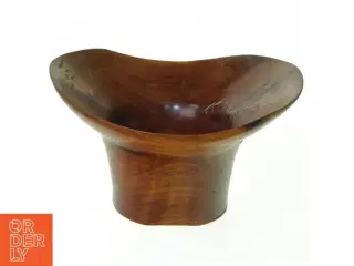 Skulpturel skål drejet i vådt træ (str. 16 x 7 x 12 cm)