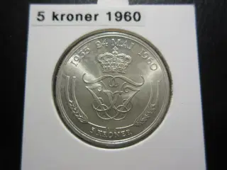 5 kroner 1960 sølv unc erindrinsmønt
