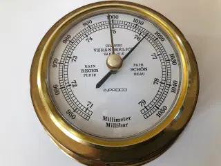 Skibsbarometer i messing fra Inproco