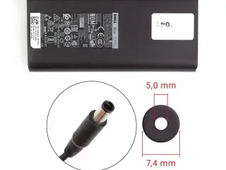 Dell 90W 19.5V 4.62A New Shape strømforsyning - 7.4mm x 5.0mm - Original