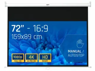 Projektorlærred 72" 16:9 - manuel autostop