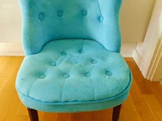 Lyseblå velour børnestol