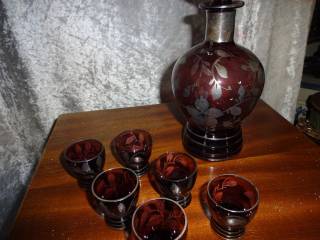 Smuk lille karaffel med 6 glas