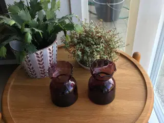 Hyacintglas - violet - gl. og med fliget kant