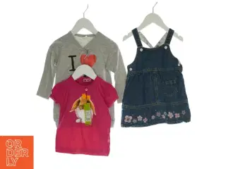 Sweatshirt, t-shirt og kjole (Str. 80)