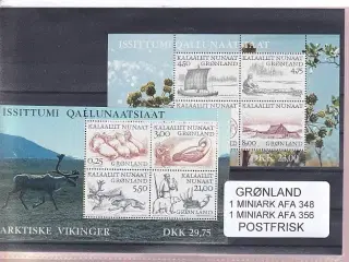 Grønland - Miniark AFA 348 - AFA 356 - Postfrisk