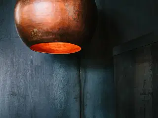 Brun kobberlampe 45 cm loftslampe